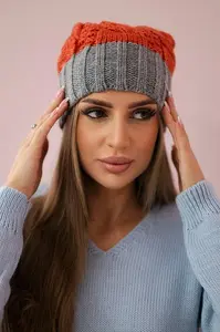 Kesi Paris fleecová čepice K212 tmavě růžová+šedá