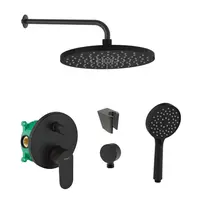 SANITINO - Sprchový set s batériou a telesom pod omietku Hansgrohe, príslušenstvo kielle, matná čierna SANI21HKK408