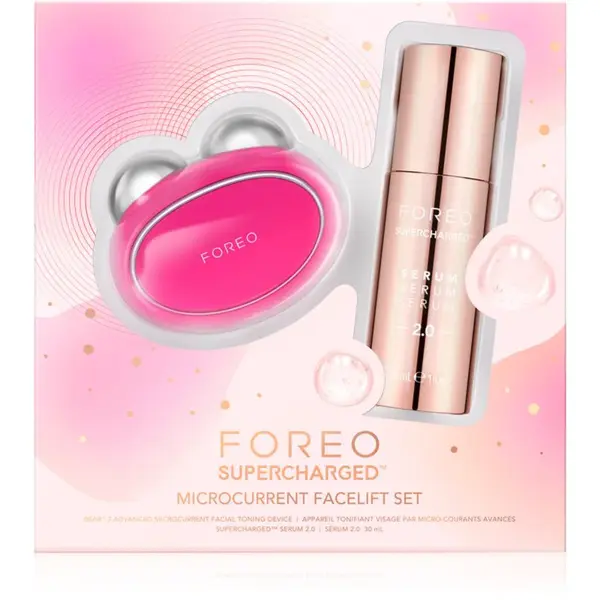 FOREO SUPERCHARGED™ Microcurrent Facelift Set dárková sada pro zpevnění a lifting pleti
