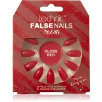 Technic Cosmetics False Nails Stiletto umělé nehty Gloss Red 24 ks