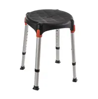 Okrúhla stolička do sprchy KING BSTRA 20 čierna, O=33cm