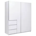 MID.YOU ŠATNÍ SKŘÍŇ S POSUVNÝMI DVEŘM, bílá, 175/210/61,5 cm