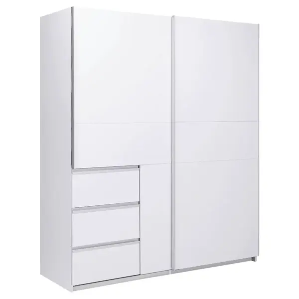MID.YOU ŠATNÍ SKŘÍŇ S POSUVNÝMI DVEŘM, bílá, 175/205/61,5 cm