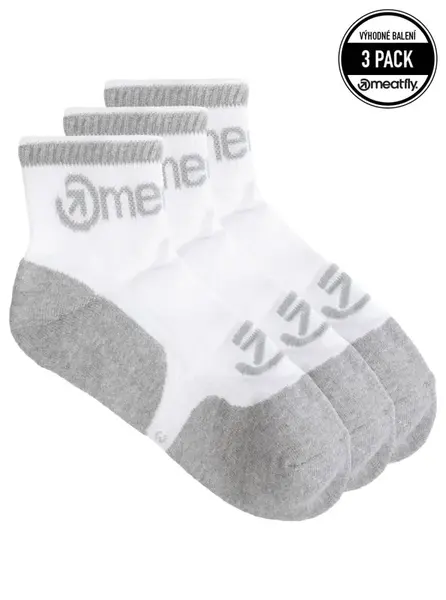 Unisex ponožky meatfly middle triple bílá s