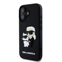 Zadní kryt Karl Lagerfeld 3D Rubber Karl and Choupette pro Apple iPhone 16 Plus, black