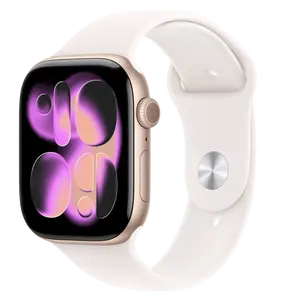 APPLE Watch 11 GPS + Cellular 46mm Růžově zlatý hliník se světle ruměným sportovním řemínkem - M/L