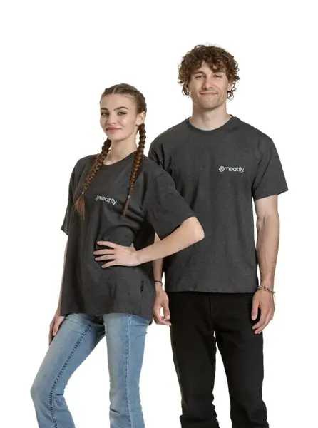 Meatfly unisex tričko Minimal Charcoal Heather | Šedá | Velikost S/M | 100% bavlna