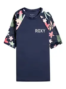 Roxy dětské tričko Printed Sleeves Mood Indigo Alma Swim | Modrá | Velikost 14 r.