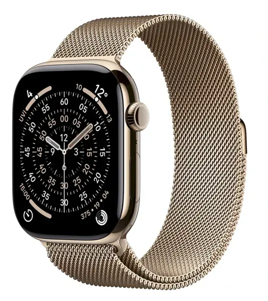 APPLE Watch 11 GPS + Cellular 46mm Zlatý titan se zlatým milánským tahem - S/M