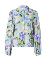 YAS Blúzka 'YASAsina'  svetlomodrá / žltá / svetlozelená / fialová