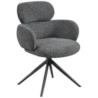 Novel ŽIDLE S PODRUČKAMI, železo, tkaná látka, antracitová