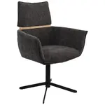 MID.YOU ŽIDLE S PODRUČKAMI, železo, tkaná látka, tmavě šedá