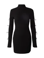 Hoermanseder Pletené šaty  čierna / strieborná