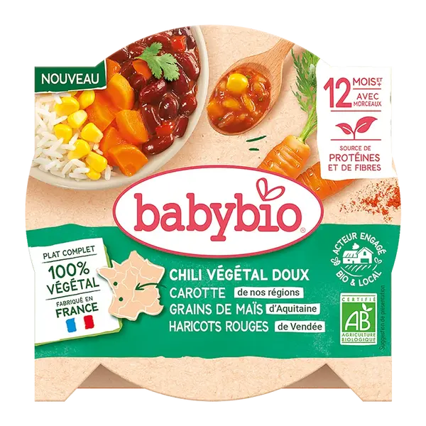BABYBIO Zeleninové chilli con carne s červenými fazolemi BIO 230 g