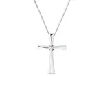 Prívesok krížik z bieleho zlata s diamantom KLENOTA