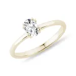 Zásnubní prsten s oválným diamantem ve 14k zlatě KLENOTA