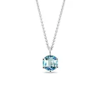 Náhrdelník z bílého zlata s kulatým swiss topazem KLENOTA