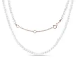 Náhrdelník s drobnými perlami v ružovom 14k zlate KLENOTA