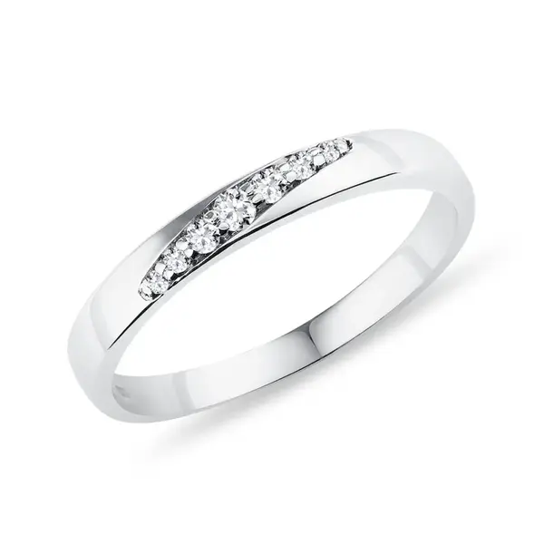 Dámský diamantový prsten z bílého zlata KLENOTA