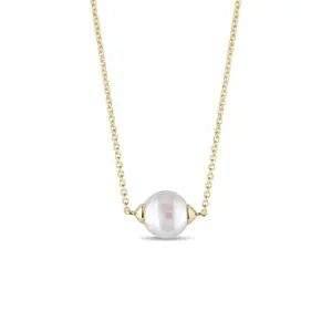 Náhrdelník ze žlutého 14k zlata se sladkovodní perlou KLENOTA