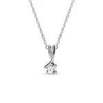 Náhrdelník stužka s briliantem v bílém zlatě KLENOTA