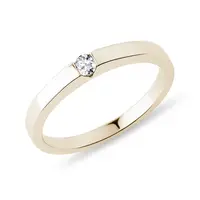 Zlatý zásnubní prsten s diamantem KLENOTA