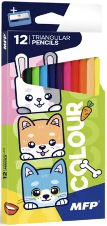 Pastelky MFP 12 ks triangular s ořezávátkem COLOUR