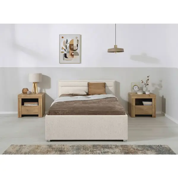 MID.YOU ČALOUNĚNÁ POSTEL, 120/200 cm, přírodní barvy