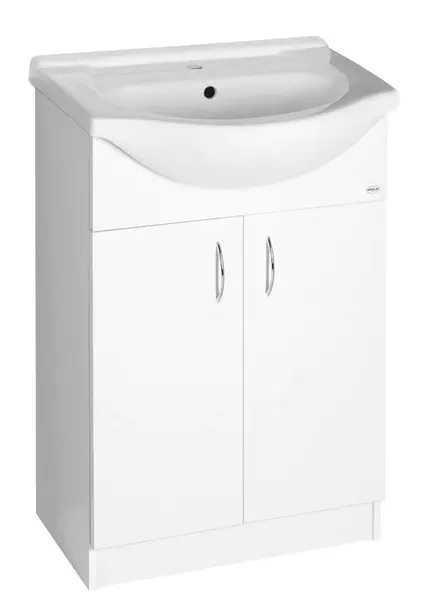 Aqualine Simplex Eco - Umývadlová skrinka vrátane umývadla, 57x84x31 cm, biela mat SIME600