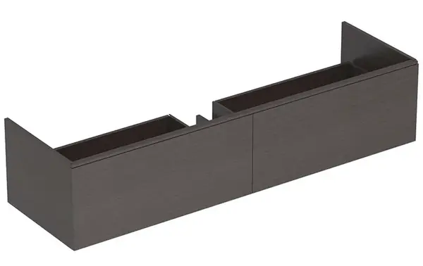 Geberit Xeno 2 - Skrinka pod umývadlo Varicor 160 cm s LED svietidlom, 2 zásuvky, sivá 500.346.43.1