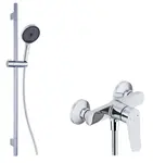 kielle Nefia - Sprchový set s batériou, tyčou, hadicou a sprchovou hlavicou, chróm 20627SN100