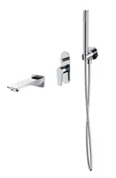 Cersanit Moduo - Vaňová batéria pod omietku, 3-otvorová inštalácia, s telesom, s príslušenstvom, chróm S952-040