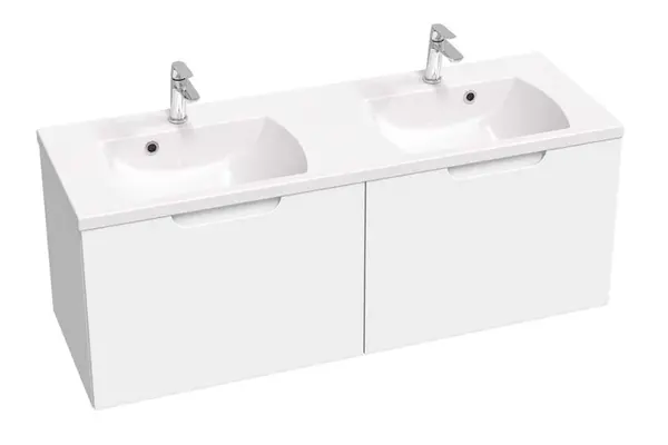 Ravak Classic II - Umývadlová skrinka 129x45x47 cm, 2 zásuvky, lesklá biela X000001482