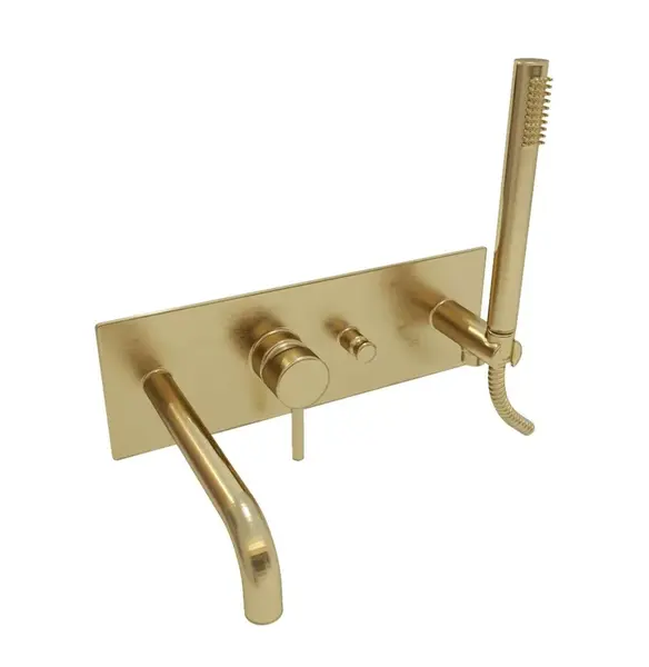 Paffoni Light - Vaňová batéria pod omietku, s príslušenstvom a telesom, kefované zlato LIG001HGSP