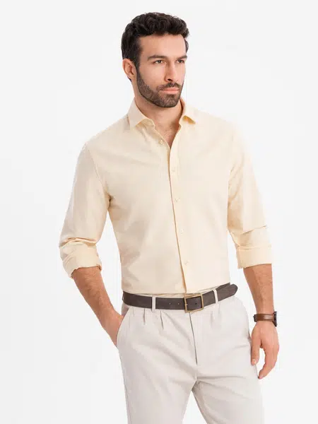 Ombre Pastel cotton men's oxford shirt - bright yellow