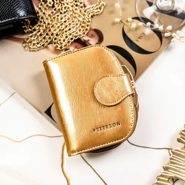 Dámská kožená peněženka zlatá - Peterson Gracie