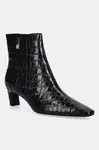 Kožené kotníkové boty Tommy Hilfiger TH SQUARE TOE CROC KITTEN BOOTIE
