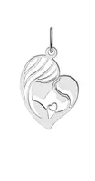 JVD Stříbrný přívěsek ve tvaru srdce Matka a dcera / Madona SVLP0893XH20000