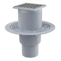 Alcadrain Odtokové kanálky - Podlahová vpust přímá 11x11 cm, průměr 5/8 cm, vodní zápachová uzávěra, nerez/plast APV203