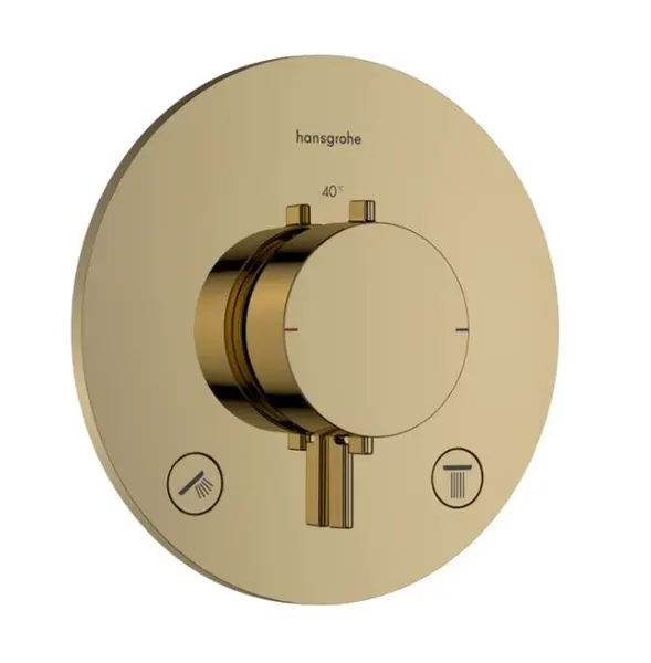 Hansgrohe Ecostat Comfort S - Termostatická baterie pod omítku, pro 2 spotřebiče, leštěný vzhled zlata 33715990