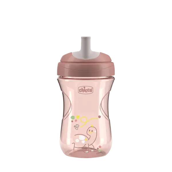 CHICCO Hrneček Advanced se slámkovým náústkem pink, 12m+ 266 ml