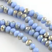 Electroplate Glass Faceted Rondelle Bead Strands