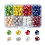 160Pcs 8 Colors Electroplate Opaque Glass Beads Strands