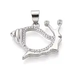 Brass Micro Pave Clear Cubic Zirconia Pendants