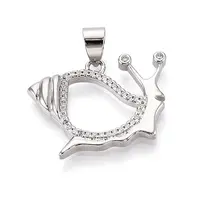 Brass Micro Pave Clear Cubic Zirconia Pendants