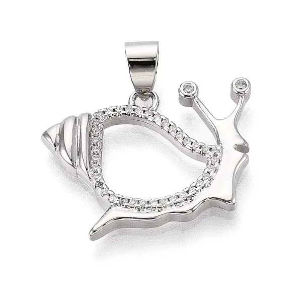 Brass Micro Pave Clear Cubic Zirconia Pendants