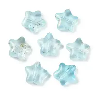 Transparent Spray Painted Glass Beads