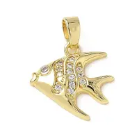 Brass Micro Pave Cubic Zirconia Pendants