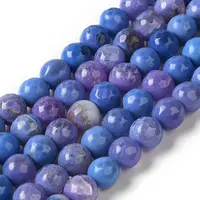 Dyed & Heated Natural Fire Crackle Agate Beads Strands