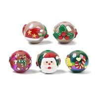 Christmas UV Plating Opaque  Acrylic Beads